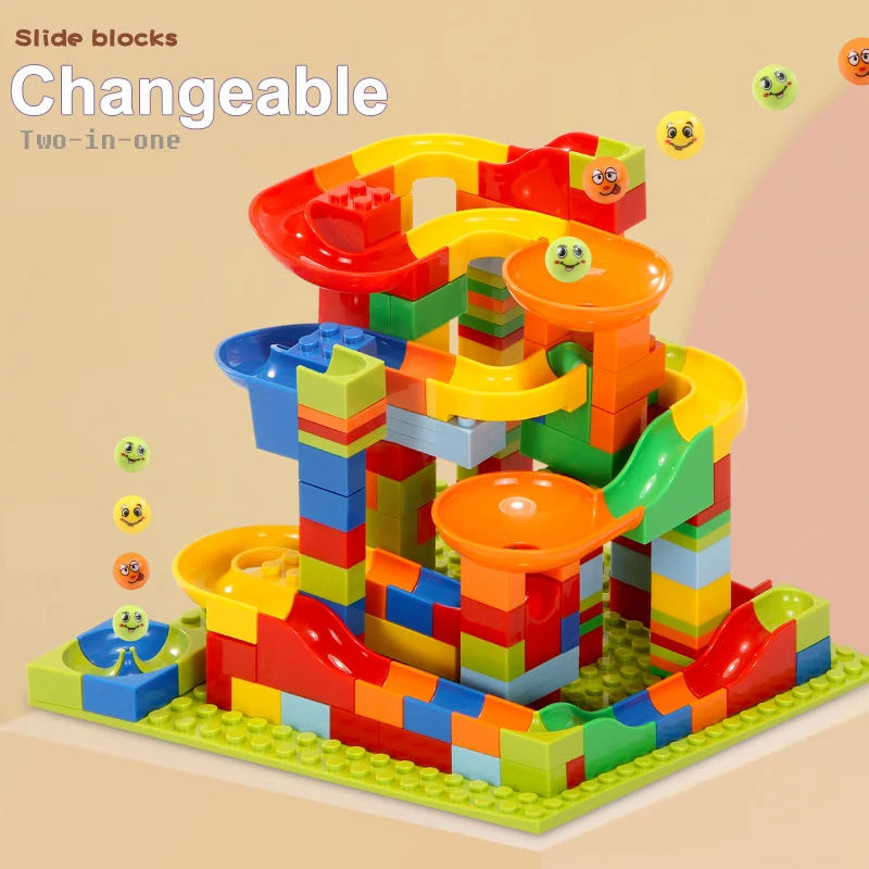 

165-330 PCS Maze Ball Run Block Compatible LegoINGlys Duploed Building Blocks Funnel Slide Blocks DIY Bricks Toys For Children