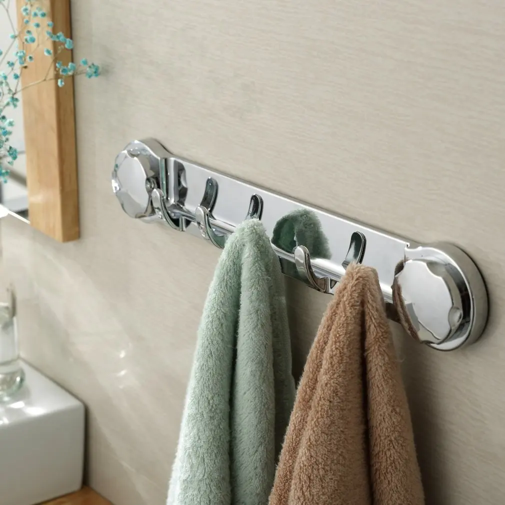 

1pc RemovableMulti-function sucker Hook Wall Kitchen Holder Hanger Towel Robe Hooks Bathroom Chromed Strong Suction Accessories