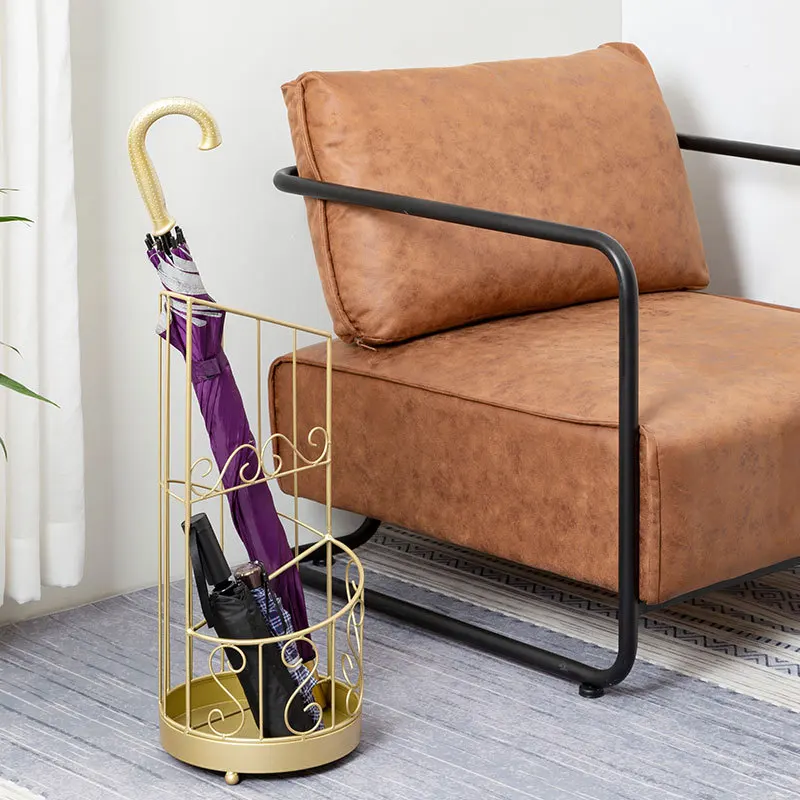 Modern Gold Metal Umbrella Stand Holder For Home Hotel paraguero hogar Bumbershoot Rack Organizer High Quality