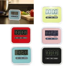 1pc LCD Digital Screen Kitchen Timer Kitchen Accessories Square Cooking Count Up Countdown Loud Alarm Magnet Clock
