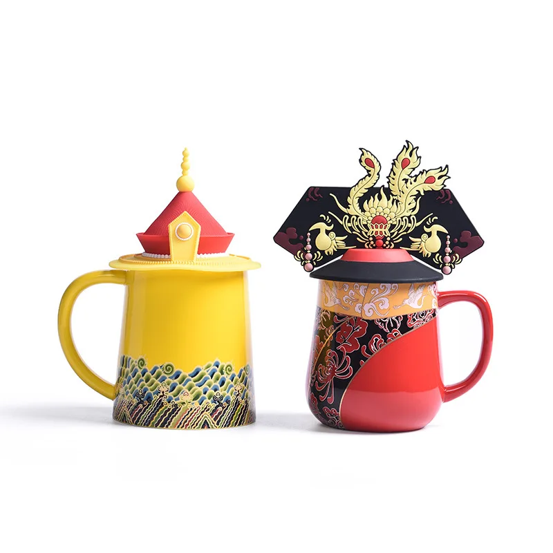 

Lovers' Mugs With Lids, Silver Gilded Tea Cups, Wedding Gifts, Ceramic Coffee, Water Mugs, Creative Wedding Celebrations