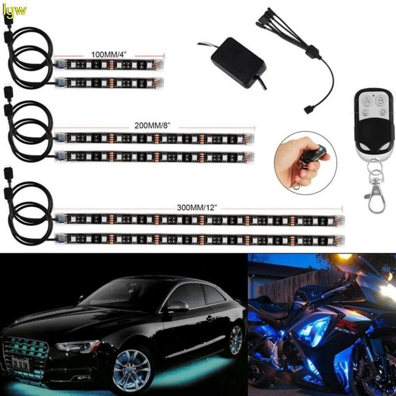 

6 motorcycle car LED light kits for multi-color accent light neon lights auto parts led car decoration lights atmosphere lights