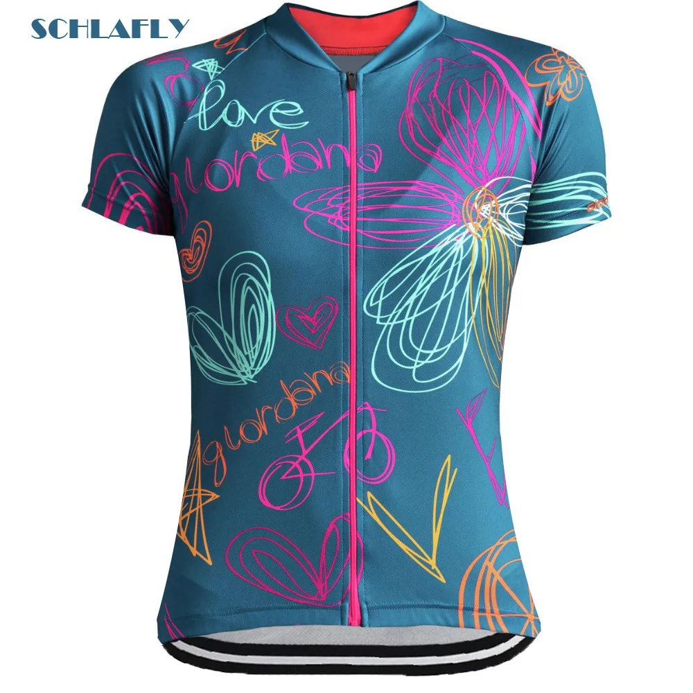 Women Love my bike cycling jersey short sleeve summer bike wear road woman jersey cycling clothing bicycle clothes schlafly