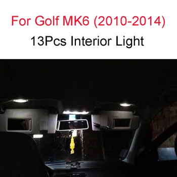 

13Pcs T10 LED C5W 194 For Golf 6 MK6 2010-2014 interior Lamp Trunk Footwell Map Dome light Glove box Vanity Mirror bulb Kit nao