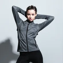 Зимняя новая стильная спортивная одежда, куртка для бега, фитнеса, Женская быстросохнущая одежда на молнии для йоги, кардиган с воротником, светоотражающая куртка