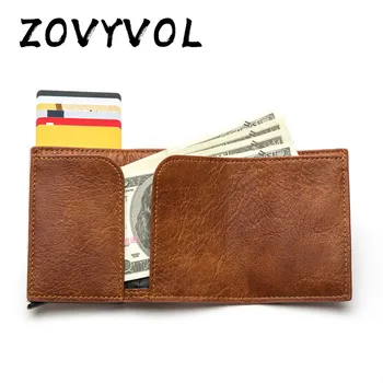 

ZOVYVOL 2020 Money RFID Blocking Card Holder Anti-theft Clutch Single Box Men Women Wallet Business Pop-up Aluminum PU ID Case