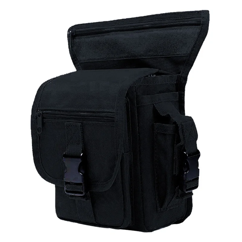 2 способа тактическая сумка для ног поясной ремень военный седельная сумка для мужчин Спорт на открытом воздухе большая емкость 900N нейлон - Цвет: Black
