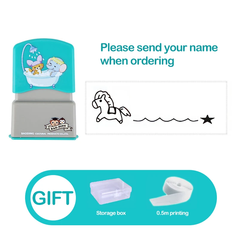 Custom Name Stamp Waterproof Non-fading Seal Custom Signature Ink Pad Sealing Stamp Print for Clothes Bags Kindergarten Name 