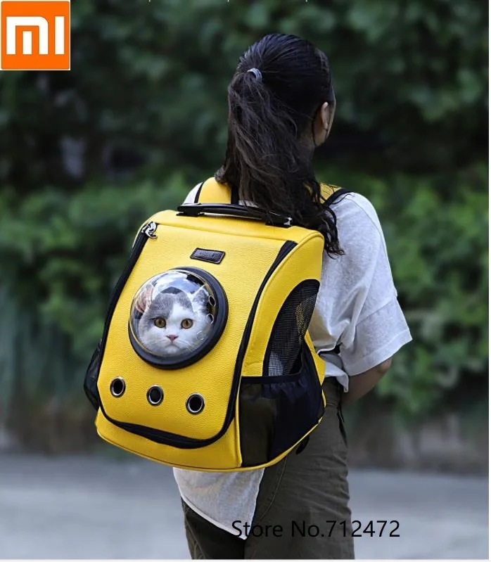 Xiaomi модная космическая капсула, сумка через плечо, дышащий рюкзак, школьные сумки для кошек, собак, космическая капсула, дорожная сумка для домашних животных