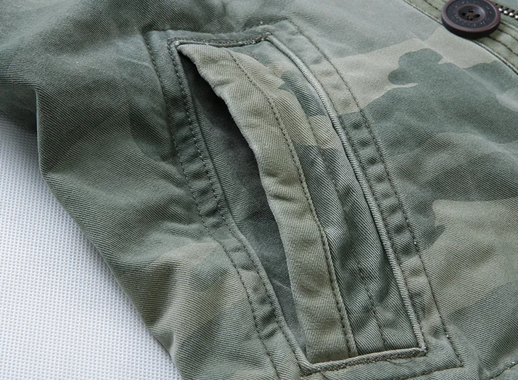 Для мужчин Военная Маскировочная куртка Ретро карманом в стиле милитари; Верхняя одежда в армейском пальто Повседневное мужские хлопковые мужские куртки-бомберы