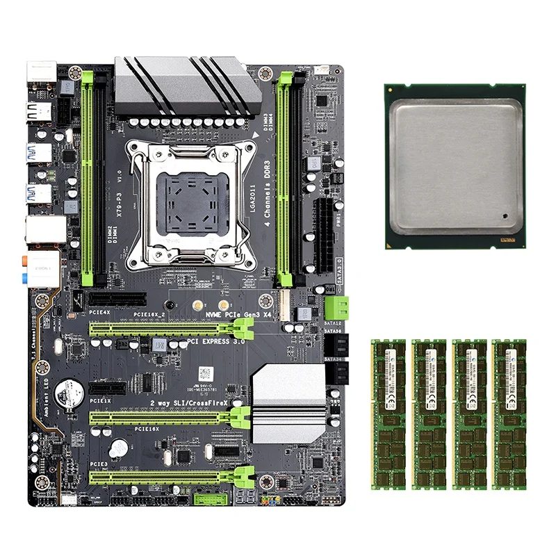 X79-P3 LGA 2011 ATX игровая материнская плата DDR3 оперативная Память память NVME M.2 SSD Поддержка Intel Xeon Core cpu(с E5-2689 cpu