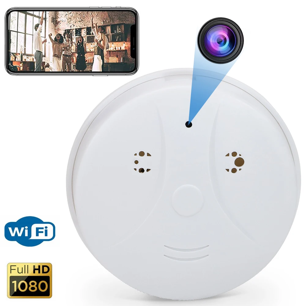 HD WiFi мини камера детектор дыма дизайн камеры Смарт безопасности видеокамеры