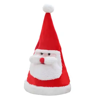

Electric Christmas Hat Plush Toys Sing Shine Swing and Adjustable 20DC06