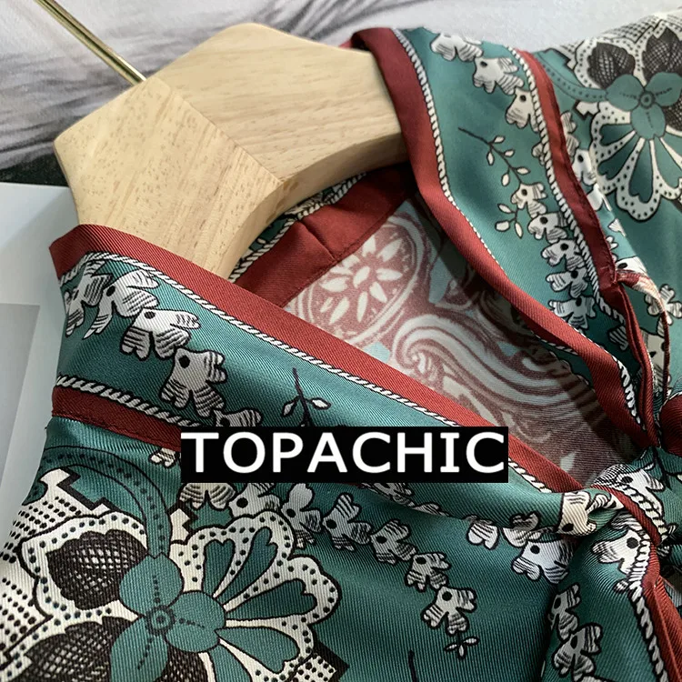 Новинка 12,17, высокая мода, шелковая рубашка с воротником-бабочкой, женские модные элегантные блузки с принтом