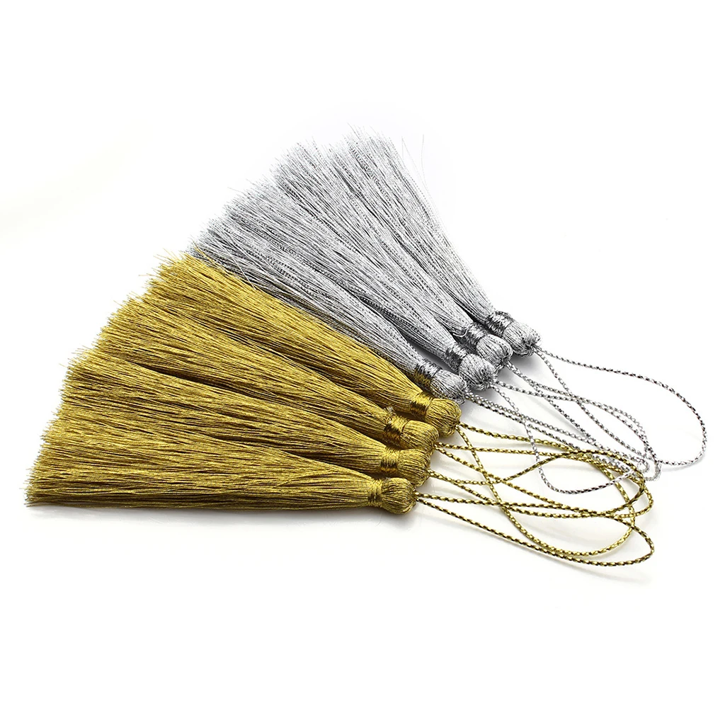 30x Silk Floss Bookmark Tassels &Cord Loop For Jewelry Making Souvenir Craft