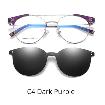 C4 Dark Purple Ralferty, магнитные солнцезащитные очки, ультра-светильник, поляризационные, на застежке, солнцезащитные очки для женщин, магнитные очки, оправа для очков, без оправы, Z933 - Цвет оправы: C4 Dark Purple
