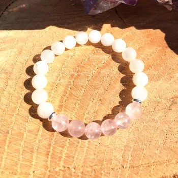 

Wholesale Genuine AA Grade Rainbow Moonstone Bracelet Rose Quarzs Gem stone Bracelet High Quality Chakra Healing Crystal Jewelry