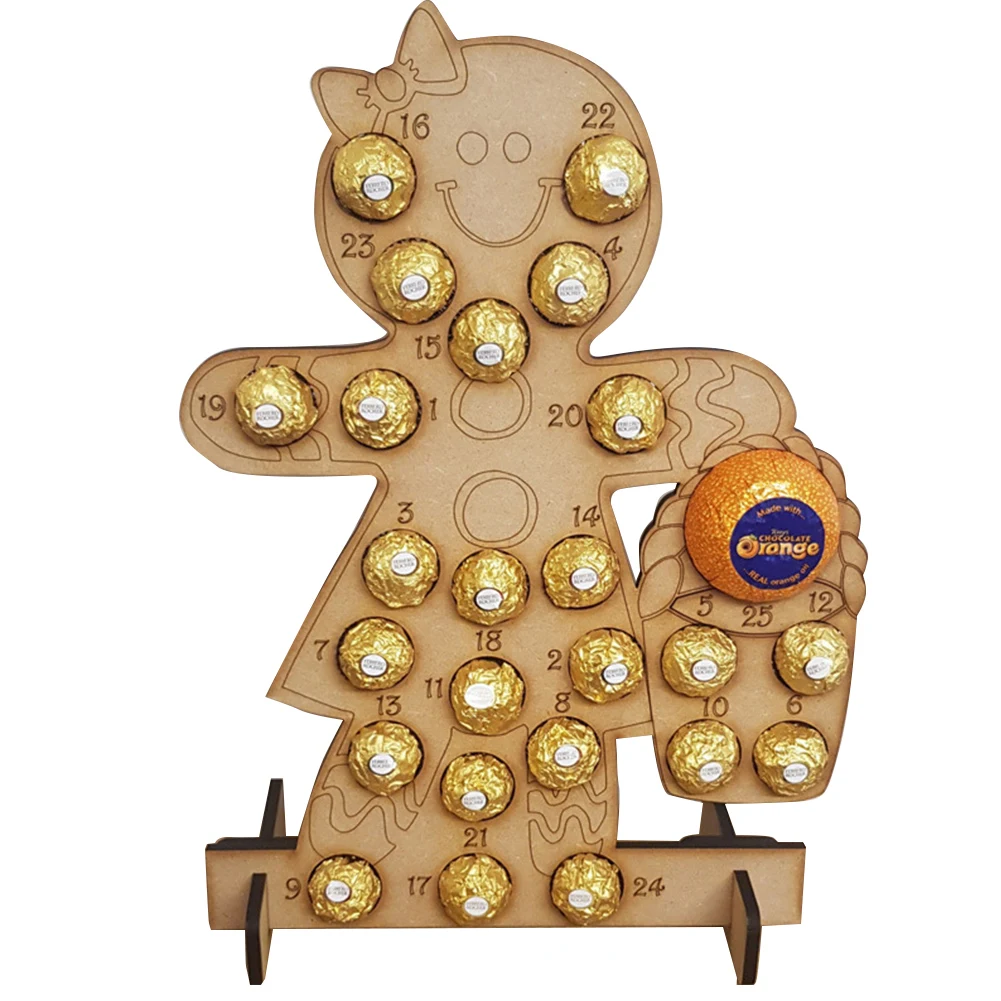 C Адвент календарь деревянные праздничные детские настольные Свадебные украшения обратный отсчет шоколадный стенд дома Рождественская вечеринка Гладкий мультфильм - Цвет: C