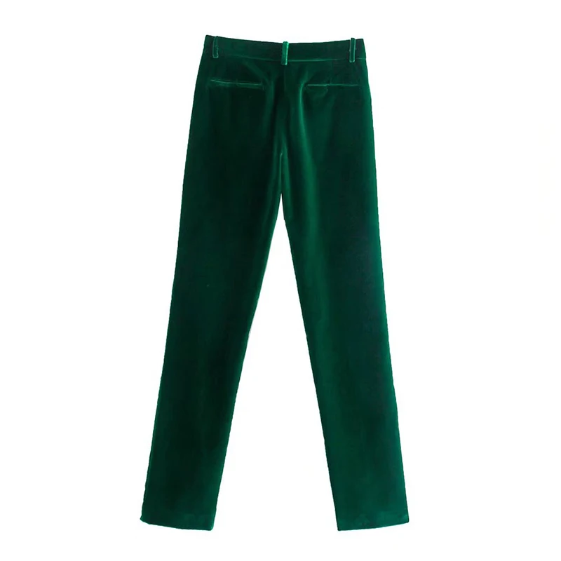 YENKYE Women Vintage Green Velvet Suits 