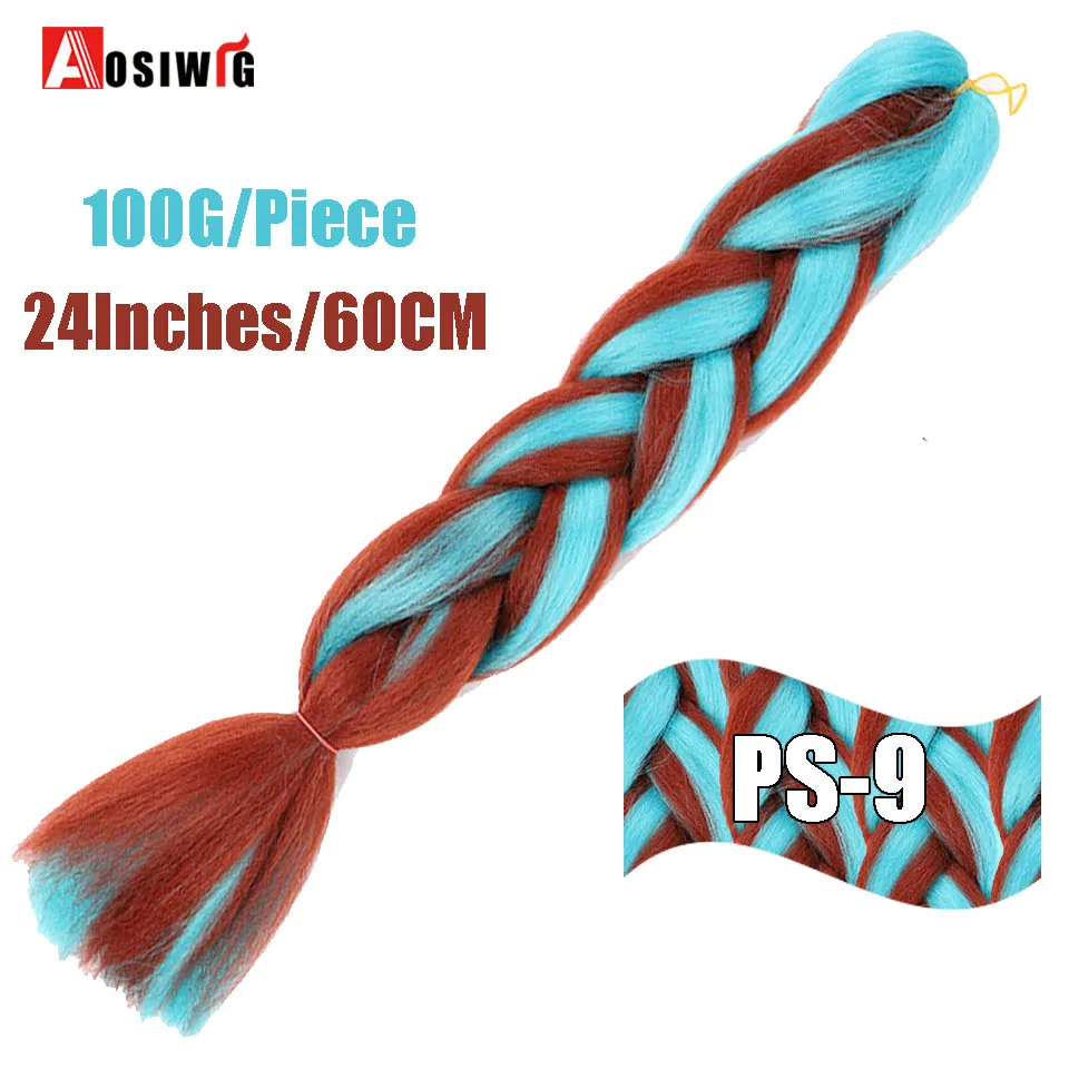 27/613 AOSIWIG 2" огромные косички длинные Омбре Джамбо синтетические косички волосы крючком блонд розовый синий серый волосы для наращивания африканская вязка - Цвет: 27/613