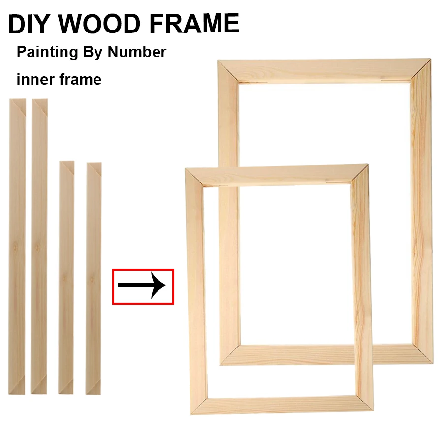 Wood Photo Frame for DIY Oil Painting by Numbers Abstract Paint Wall Sticker Coloring Posters Hanger inner frame home decor|Frame| - AliExpress