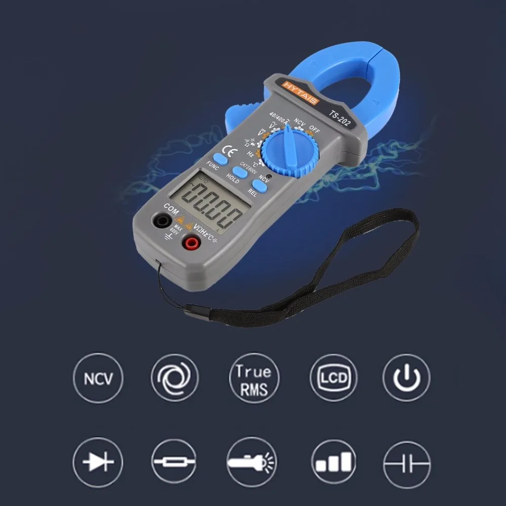 TS202 цифровой клещи мультиметр True RMS AC/DC тестер 3999 Лот GA Бесконтактное Обнаружение напряжения