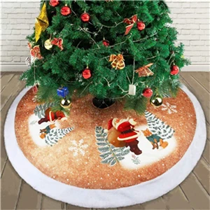Целостность 98 см Рождественское украшение для дома натальные натальное дерево юбки год украшения Юбки для ёлки меховой ковер - Цвет: Tree Skirt 1