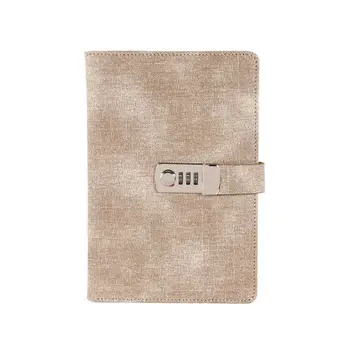 

A5 Notebook with Password Lock Leather Agenda Diary Week Planner Notepad School