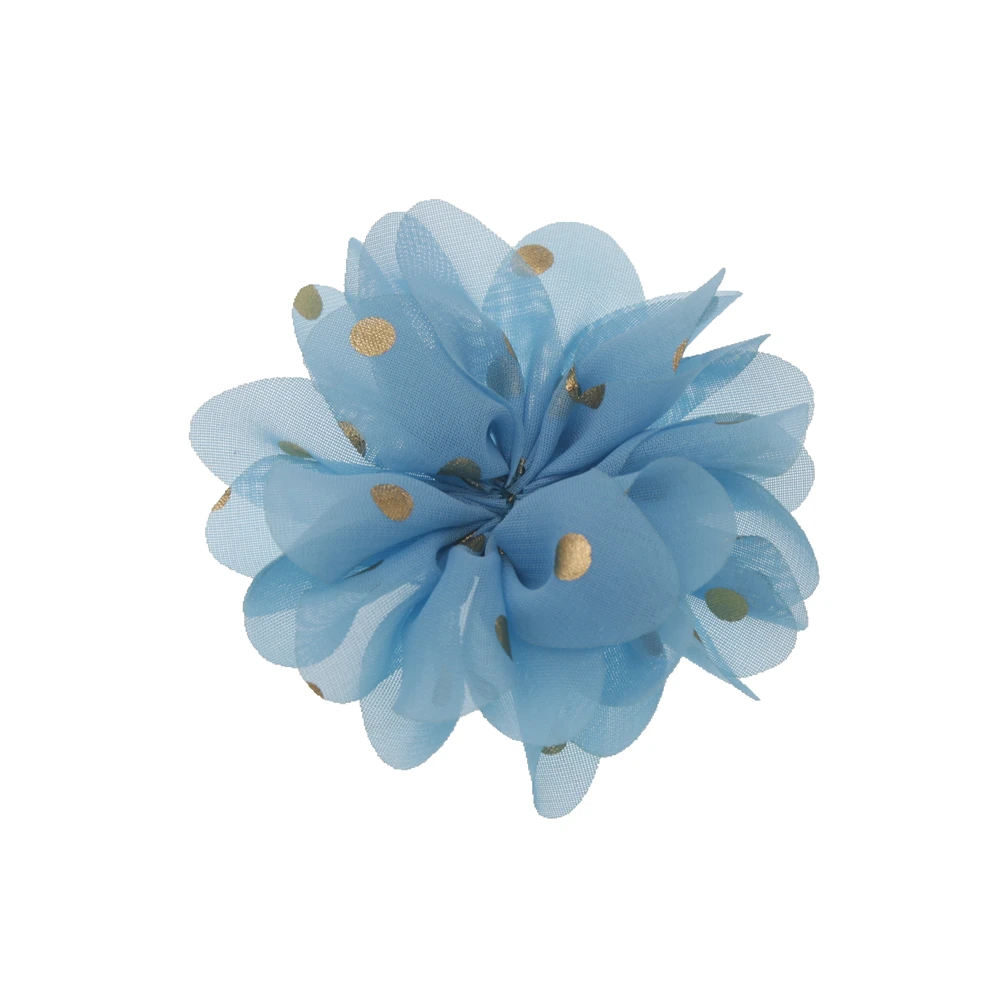 sky blue Пышные шифоновые цветы DIY аксессуары головной убор изысканные аксессуары для волос без заколка для волос в виде бантика свадебные декорации цветок 12 шт./партия - Цвет: sky blue