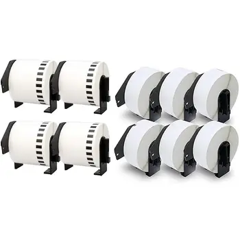 

4Pcs for Brother DK-22205 Printer Labels 62mm Roll+Spool with Compatible for DK-11201 Standard Address Labels