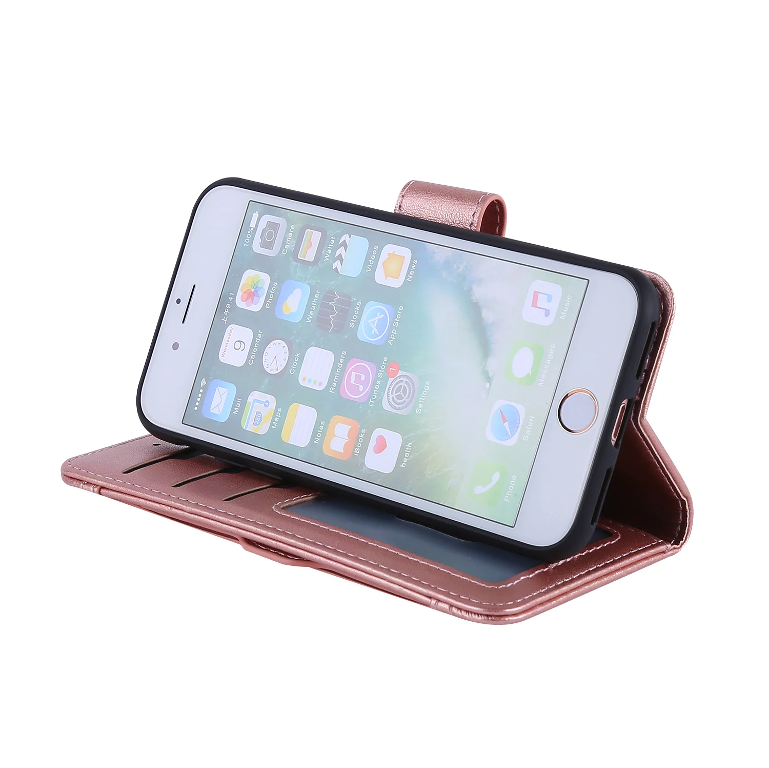 Ocolor для iPhone 11 11 Pro 7 8 Plus кожаный чехол задняя защитная крышка для iPhone 7 8 Max X XR XS откидная крышка с стикером чехол