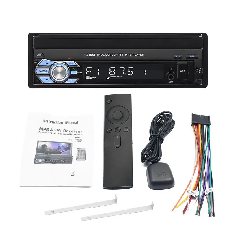 

AAAE Top-Universal 1 Din Car Multimedia Player Auto Car Audio Stereo FM Radio Gps Navigation Bluetooth 7 Inch HD Retractable Aut