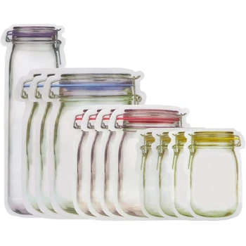 

60 Mason Bag Can Bottle Bag Reusable Food Storage Snack Sandwich Mason Bag Sealed Bag Food Protection Bag