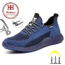 Hohner/Мужская защитная Рабочая обувь со стальным носком; безопасная Строительная обувь; нескользящая обувь для пирсинга; нестираемая обувь; большие размеры 36-48