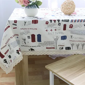 

Withme Tablecloth Rectangular tablecloth household Cartoon Decor tablecover with Lace Dustproof Washable mesa Table cloths cover