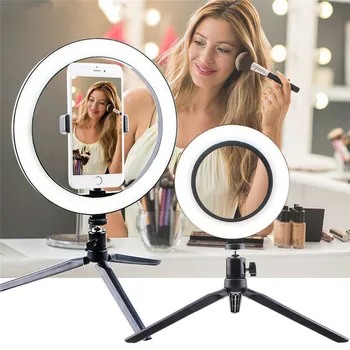 

6" Dimmable 5500K LED Ring Light Kit with Stand for Makeup Phone Camera Selfie