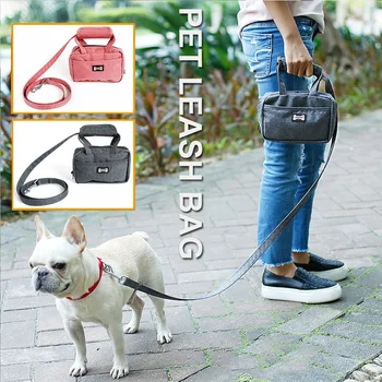 

New Treat Bag for Dogs Dog Snack Pack Pet Leash Bag Waterproof Dog Walking Leash with Carrier Bag Set Poopbag Dispenser