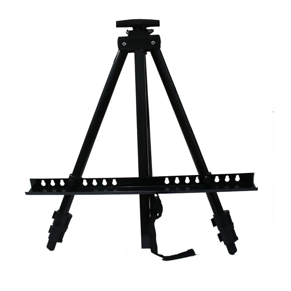 

Iron Portable Display Craft Supplies Artist Folding Painting Easel Stand Black Desktop Sketching Telescopic Travel Outdoor
