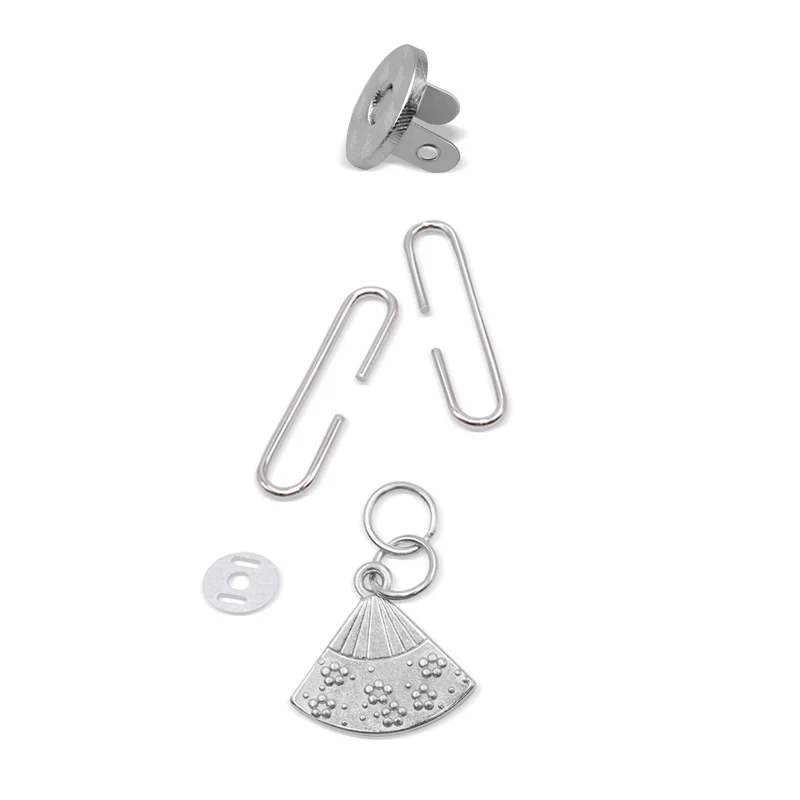 Silver 10 компл./лот 5 см веерообразная монета рамка для сумки кошелька застежка сцепления застежка заклепка в ретро-стиле с-образная рама для сумок и аксессуаров - Цвет: Silver