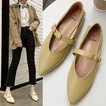 

Pointed Fairy Style Single Shoes Women 2020 New Korean Version Of Gentle Retro With Skirt Low Heel Word Buckle Scoop Shoes