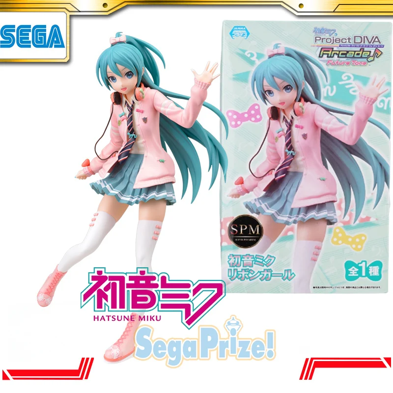 

SEGA Project DIVA Arcade Future Tone SPM Anime Figure Hatsune Miku Ribbon Bow Girl PVC Action Figure Model Toy For Boy Kids Gift