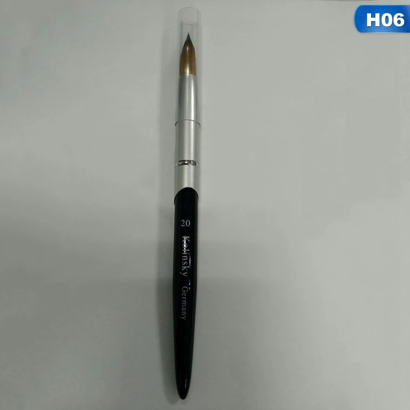 size 20 Горячая 1 шт. 10#18#20#22#24 круглая кисть акриловая кисть для дизайна ногтей Зеленый металл кристалл акриловый салон - Цвет: size 20