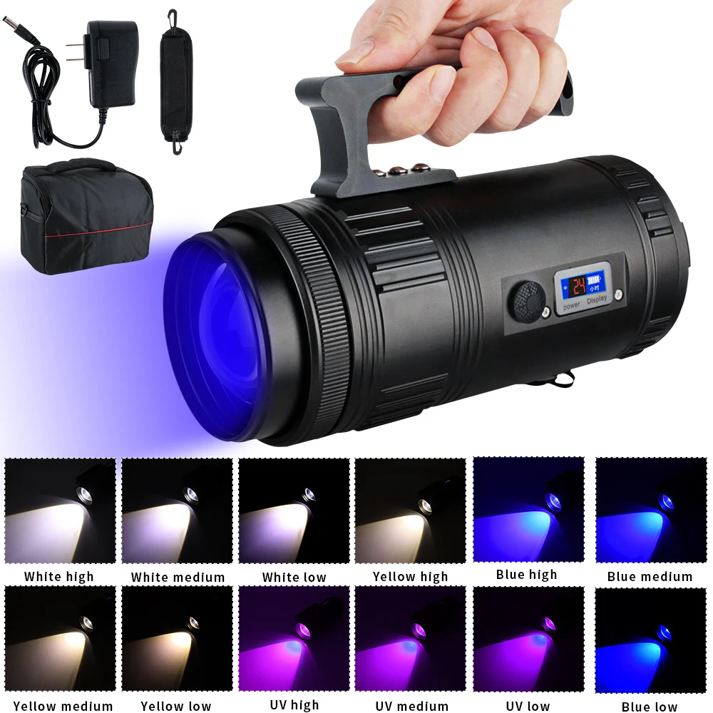 

BORUiT 30W Powerful LED Flashlight 4 Light Source Zoomable Rechargeable Night Fishing Lamp Waterproof Camping Hunting Lantern