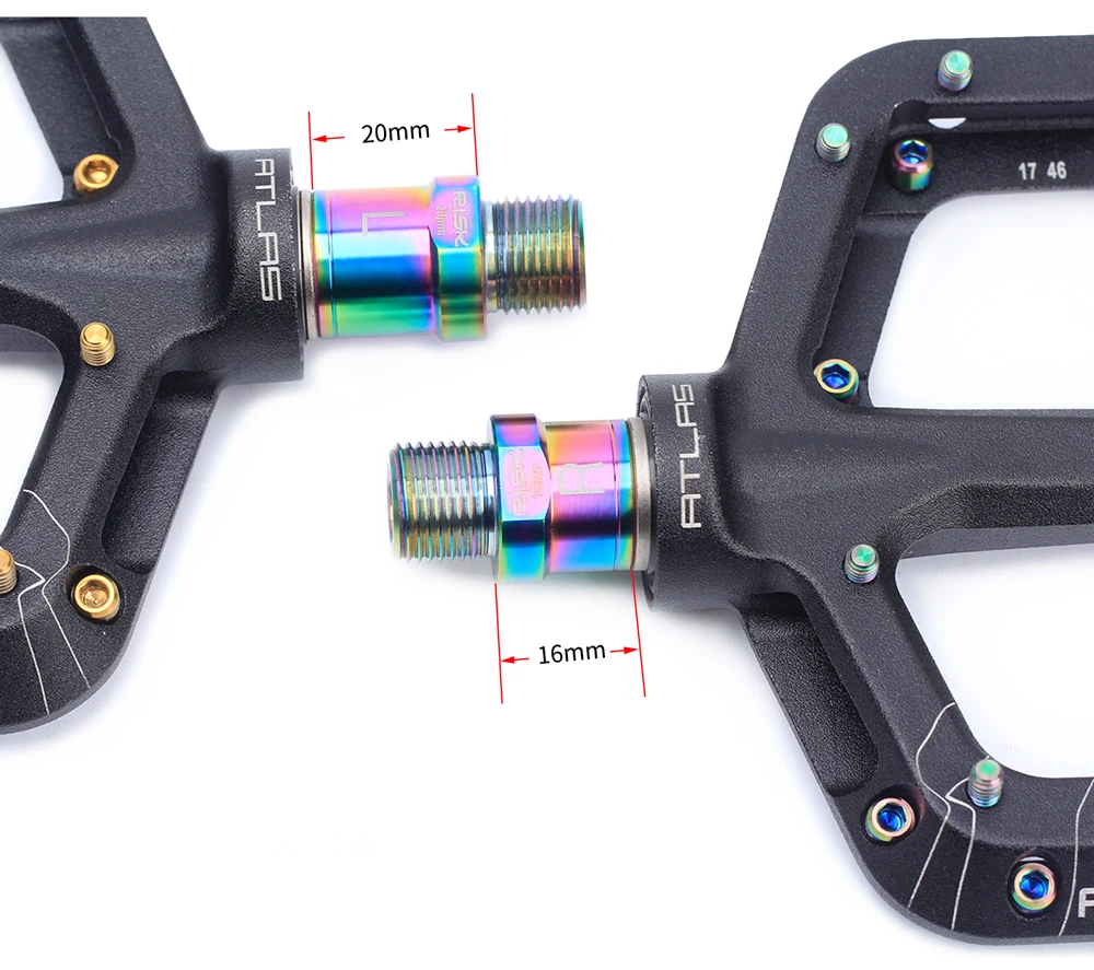 Риска RT109 Титан велосипед педали расширители 16 мм/20 мм с шайбой MTB вертикальную стойку раму поворотную ось горного велосипеда светильник Pedels Сапоги Натяжные с прокладкой