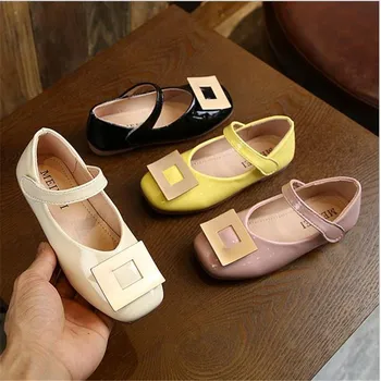 

Leather Girls Shoes Square Buckle Boat Shoes Flowers Party Shoes For Baby Princess Shoes for Kids Children Flats Dress Shoe