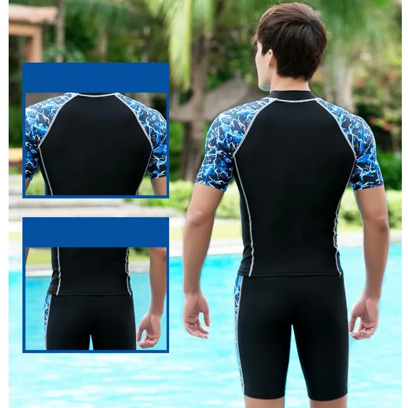 Swimsuit Men's Suit Split Short-Sleeve Snorkeling Surfing Diving Suit Sunscreen Swimwear Swim Quick-Drying Wetsuit surfing swimsuit swimming pants