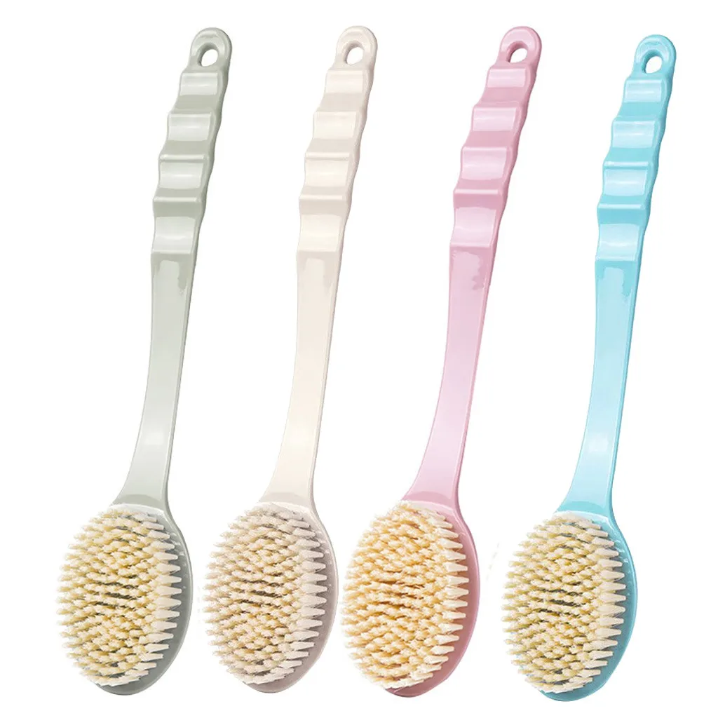 

PP And Nylon Bath Brush Handheld Convenient Long Handle Bath Brush Body Back- Scrubber Shower Bristle Bathroom Massage Brush