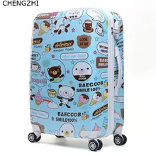 CHENGZHI 2" 22" 2" 26 дюймов милый мультфильм чемодан на колёсиках Spinner студенческий чемодан на колесиках женская сумка для путешествий