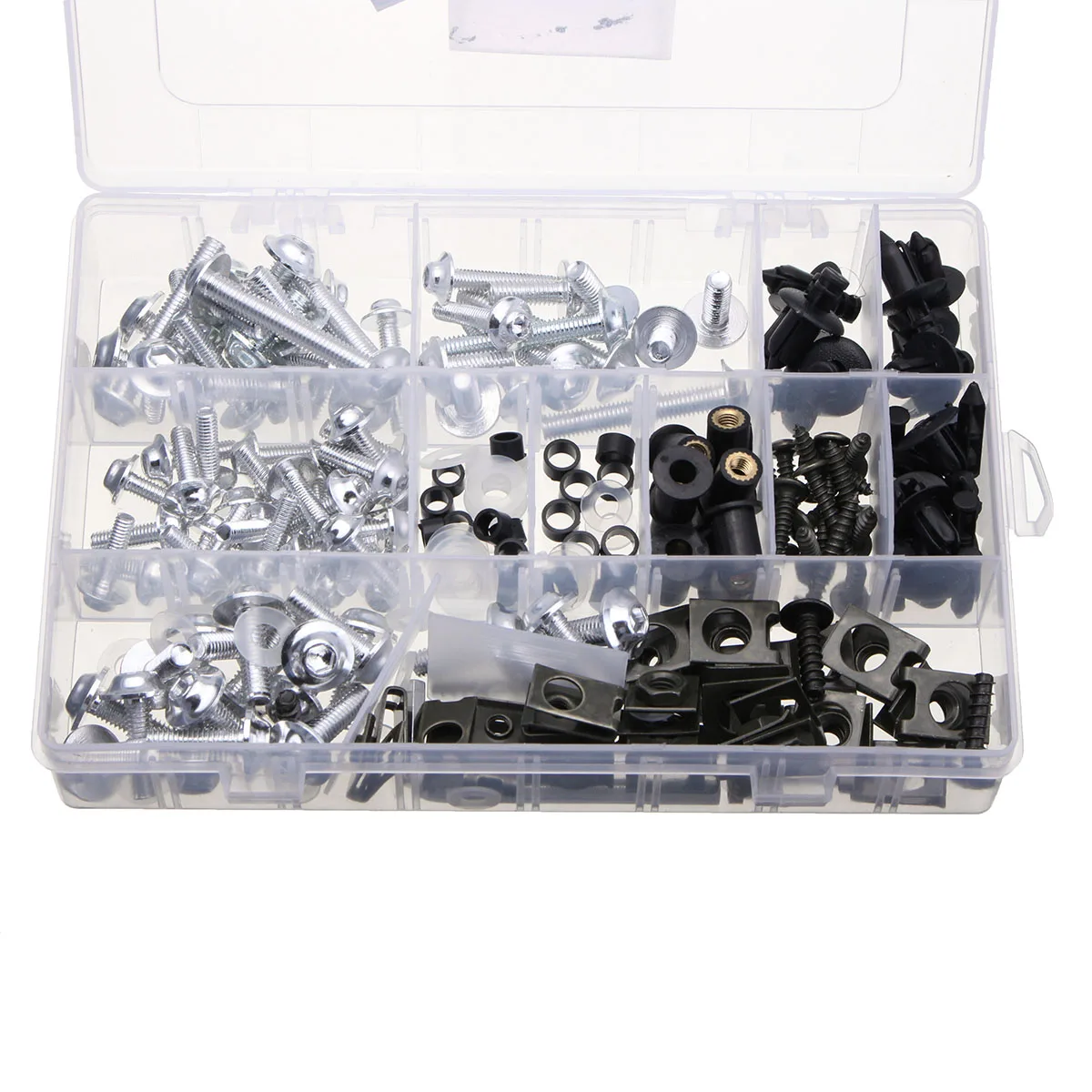 Autoleader 225Pcs Motorcycle Fairing Screws Set Flat Head Windshield Screws Body Bolts Fastener Kits Nuts Bolts Auto Change Part