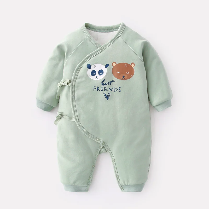 Комбинезон для новорожденных; осенне-зимняя одежда для малышей; Комбинезон для маленьких девочек; Одежда для маленьких мальчиков; Детский комбинезон; 11,11 - Цвет: green panda